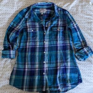 Old Navy Plaid Button Up Shirt Size S